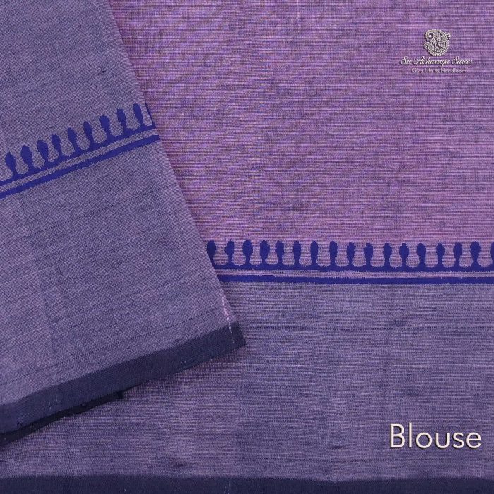 Silk Cotton Saree Printed –  Lotus Pink SASSC34319 - Image 4