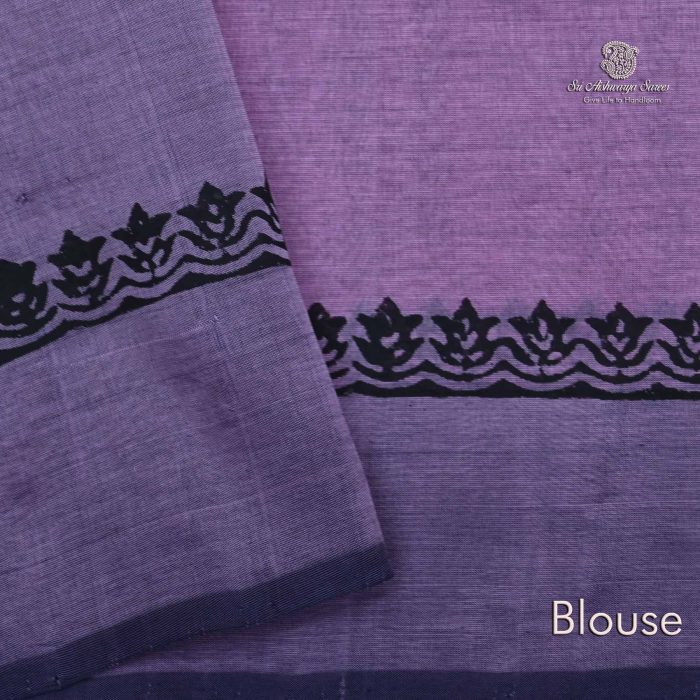 Silk Cotton Saree Printed –  Light Pink SASSC34322 - Image 4
