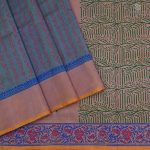 Silk Cotton Saree Printed –  Sea Blue SASSC34324