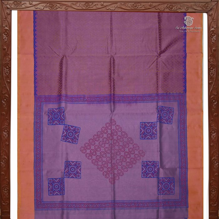 Silk Cotton Saree Printed –  Onion Pink SASSC34325 - Image 5