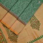 Silk Cotton Saree Printed –  Grass Green SASSC34326 - Image 3