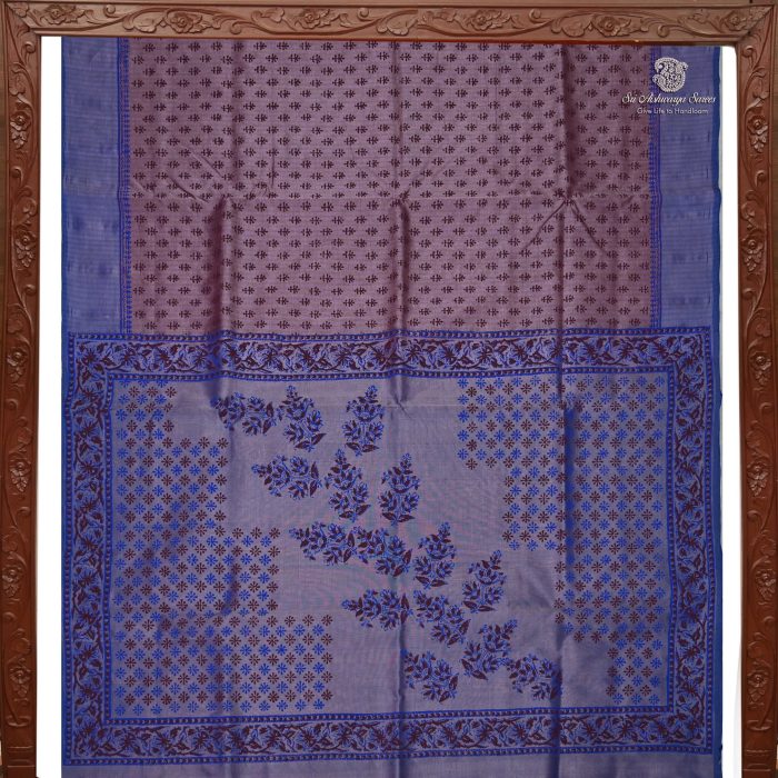 Silk Cotton Saree Printed –  Light Brown SASSC34327 - Image 5
