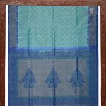 Silk Cotton Saree Printed –  Sea Blue SASSC34328 - Image 5