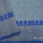 Silk Cotton Saree Printed –  Sea Blue SASSC34328 - Image 4