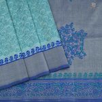 Silk Cotton Saree Printed –  Sea Blue SASSC34328