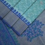 Silk Cotton Saree Printed –  Sea Blue SASSC34328 - Image 3