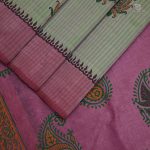 Silk Cotton Saree Printed –  Pista Green SASSC34332 - Image 3