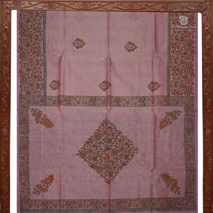 Silk Cotton Saree Printed –  Light Pink SASSC34333 - Image 5
