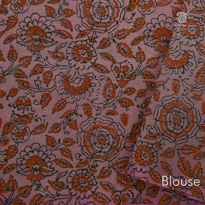 Silk Cotton Saree Printed –  Light Pink SASSC34333 - Image 4