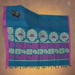 Rich Cotton Saree - Peacock Blue SASC34348