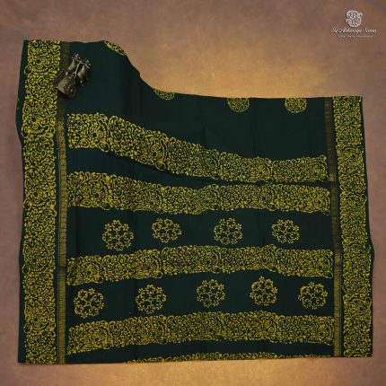 Sungudi Cotton Sarees - Dark Green SASC34379