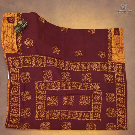 Sungudi Cotton Sarees - Dark Maroon SASC34388