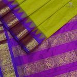 10 Yards Pure Silk Sarees - Chartreuse Green SASTPS34424 - Image 3