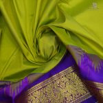 10 Yards Pure Silk Sarees - Chartreuse Green SASTPS34424 - Image 2