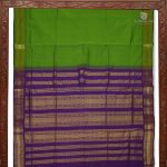 Semi Silk Cotton Sarees – Parrot Green SASPC34437 - Image 4