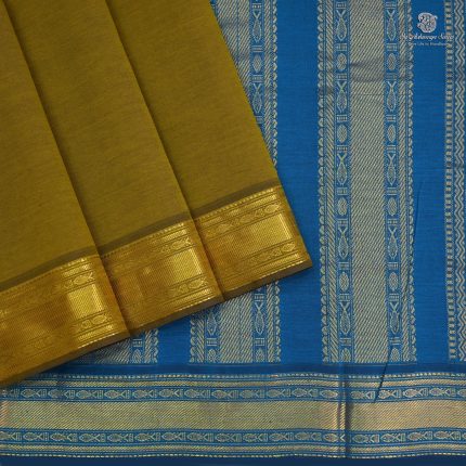 Semi Silk  Cotton Sarees – Mehandi Green SASPC34450