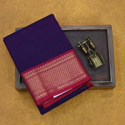 Kanchi Cotton Saree Dark Violet SASC34504
