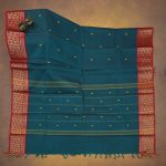Kanchi Cotton Saree Peacock Green SASC34510 - Image 3