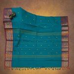 Kanchi Cotton Saree Turquoise Blue SASC34521 - Image 3