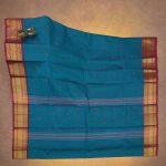 Kanchi Cotton Saree Peacock Blue SASC34524 - Image 3