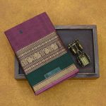 Kanchi Cotton Saree Peacock Dark Mahogany SASC34525