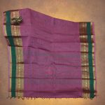 Kanchi Cotton Saree Peacock Dark Mahogany SASC34525 - Image 3