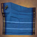 Kanchi Cotton Saree Ocean Blue SASC34533 - Image 3