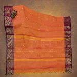 Kanchi Cotton Saree Bright Orange SASC34534 - Image 3
