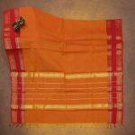 Kanchi Cotton Saree Pumpkin Orange SASC34536 - Image 3