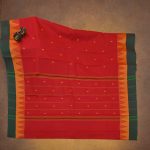 Kanchi Cotton Saree Bright Red SASC34542 - Image 3