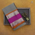 Pure Silk Sarees - Dark Beige SASPS34571 - Image 6