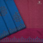 Semi Silk Cotton Printed Sarees – Cerulean Blue SASPC34589