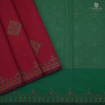 Semi Silk Cotton Printed Sarees – Dark Maroon SASPC34590