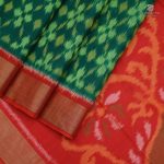 Kora Silk Cotton Sarees - Dark Green SAS34659 - Image 3