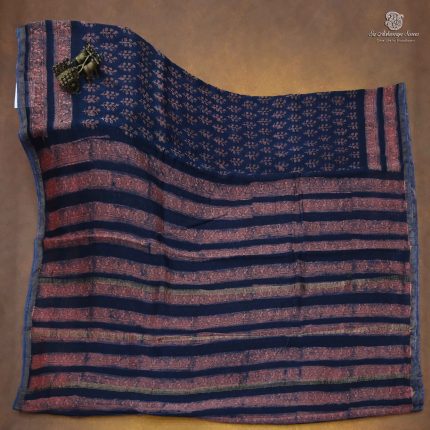 Pure Chanderi Silk Sarees - Navy Blue SASFS34664