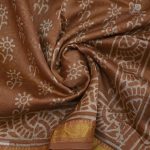 Pure Chanderi Silk Sarees - Caramel Brown SASFS34665 - Image 2