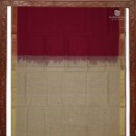Silk Cotton Sarees Simple – Dark Red SAS34685 - Image 5