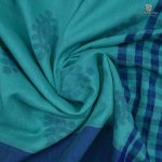 Khadi Cotton Sarees - Blue Green SASC34716 - Image 2