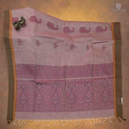 Rich Cotton Saree - Light Brown SASC34736