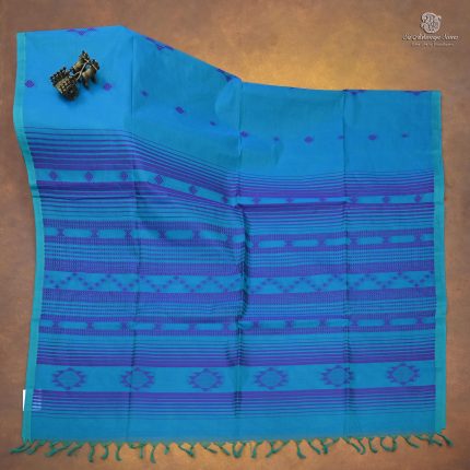 Rich Cotton Saree - Light Blue SASC34743