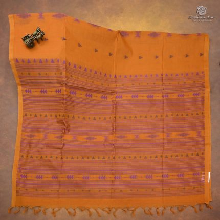 Rich Cotton Saree - Sunset Orange SASC34744