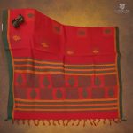 Rich Cotton Saree - Bright Red SASC34787