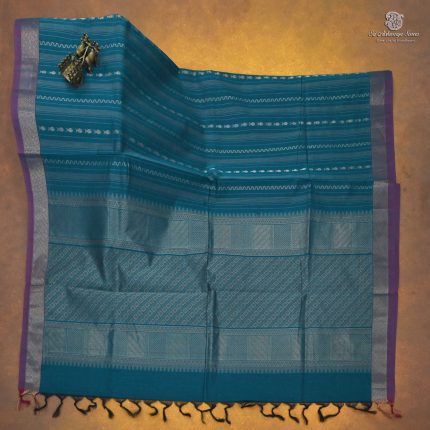 Rich Cotton Saree - Peacock Blue SASC34790