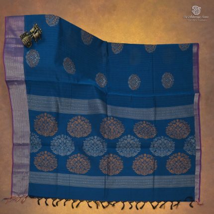 Rich Cotton Saree - Peacock Blue SASC34792