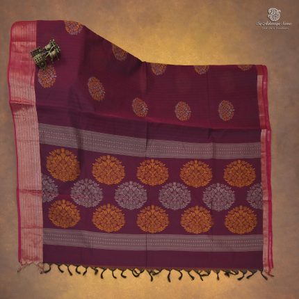 Rich Cotton Saree - Dark Brown SASC34793