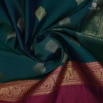 Fancy Soft Silk Saree- Peacock Green SASFS34922 - Image 2