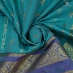 Fancy Soft Silk Saree- Turquoise Blue SASFS34934 - Image 2
