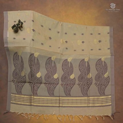 Rich Cotton Saree - Yellowish Beige SASC34940