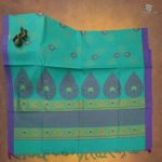 Rich Cotton Saree - Turquoise Blue SASC34956