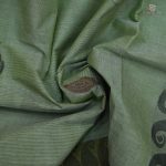 Rich Cotton Saree - Moss Green Beige SASC34958 - Image 2